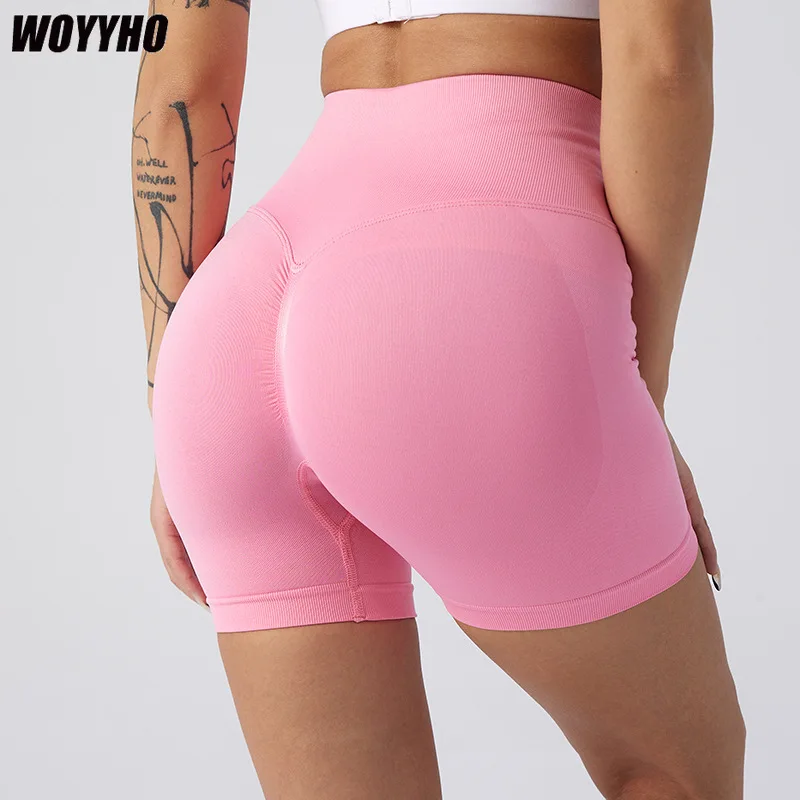 

WOYYHO шорты для йоги, женские шорты для фитнеса, шорты для бега, велоспорта, дышащие спортивные Леггинсы с высокой талией, летние тренировочные шорты для спортзала