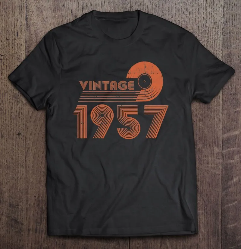 

Футболка мужская оверсайз с коротким рукавом, хлопковая тенниска в винтажном стиле, подарок на день рождения, Стильная майка для пар, 1957