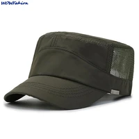 quick drying flat hat unisex sun hat shading breathable net caps baseball cap male summer mens gorras streetwear trucker cap