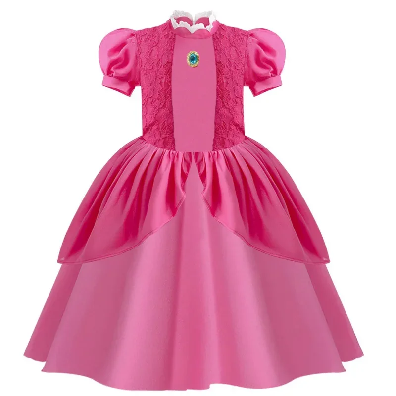 Принцесса персиковый костюм для девочек игра косплей платье Дети День Рождения