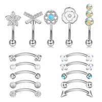 1pcs 16g eyebrow rings eyebrow piercings curved barbell belly ring lip rings cartilage tragus daith helix rook piercing jewelry