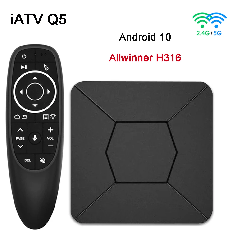 

2023 iATV Q5 Android10.0 TV Box Allwinner H316 BT5.0 4K HD 2.4G/5G Dual WiFi Smart Set Top Box Media Player 2GB 8GB