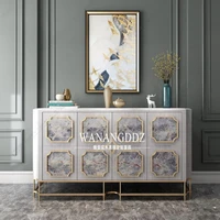 light luxury postmodern solid wood imported cabinet american marble wallboard cabinet type metal living room cabinet