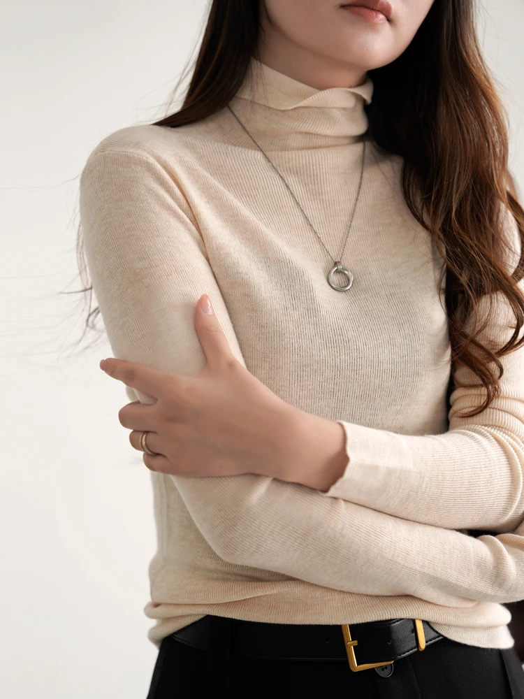 Closed-Eye Storage Light Soft Skin Fleece Turtleneck Knitwear Women Autumn and Winter Slim fit Slimming Pile Collar Penny Pri...