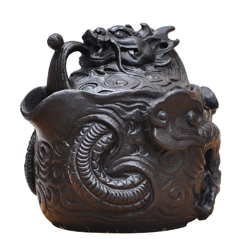 

Подходит для коллекционного горшка Дракон Камень Водолей чайник ручной работы резной чайный набор из натурального камня чашка с драконом