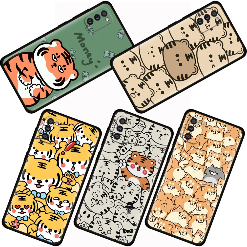 

Чехол для телефона Samsung Galaxy A52 A51 A71 A21s A12 A73 A91 A53 A33 A23 A72 A41 A42 A11 A32 A02s, чехол с мультяшным тигром