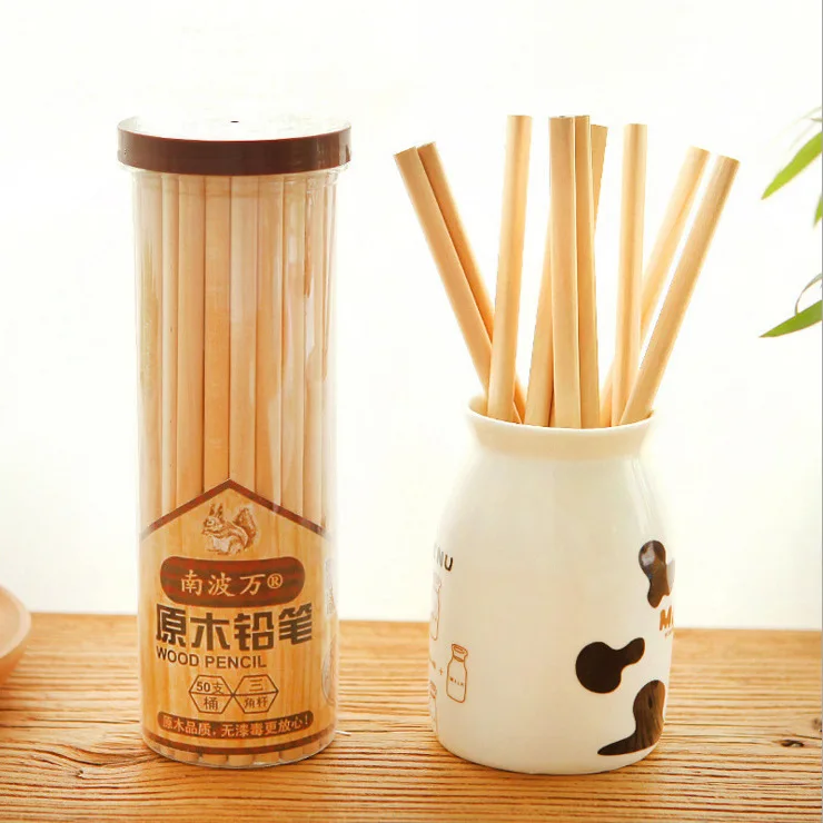 

Coloffice 50 Pcs/Set Art Standard Pencil HB Black lead Office School Supplies Wood Sketch Simple Design Pencils school supply