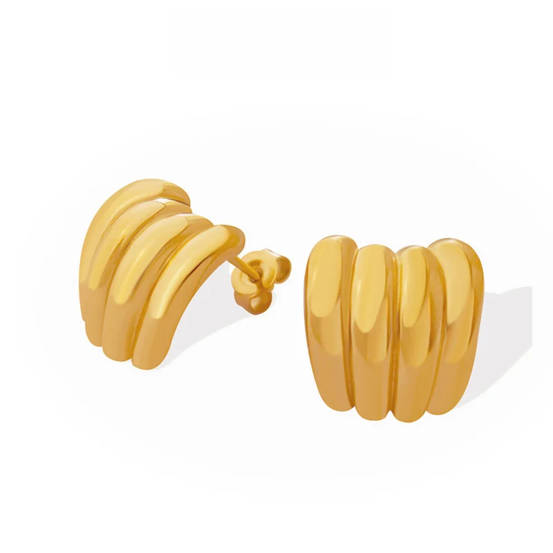 Выставка Маленькие серьги-гвоздики-бананы Простые и универсальные серьги с