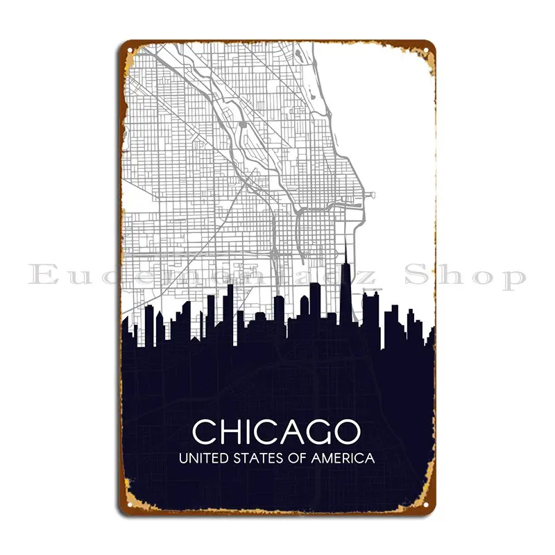 

Chicago Metal Plaque Party Wall Cave Bar Cave Iron Wall Decor Tin Sign Poster