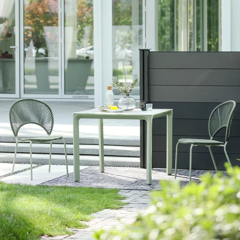 

Современный минималистичный набор уличной мебели, стол для патио и стулья, комплекты для загородного дома и столовой, маленький квадратный стол для отдыха на балконе