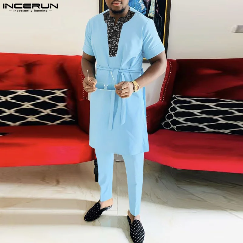 

2 шт., мусульманские костюмы с V-образным вырезом и коротким рукавом