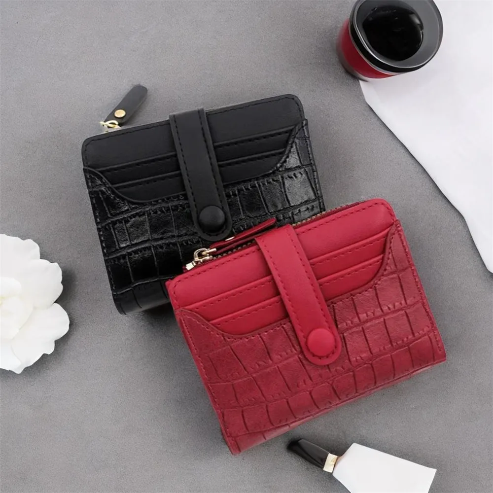 

Women Wallets Short Top Quality Female Purse Multifunction PU Leather Credit Bank Card Holder for Male Zipper Coin Purses Clutch
