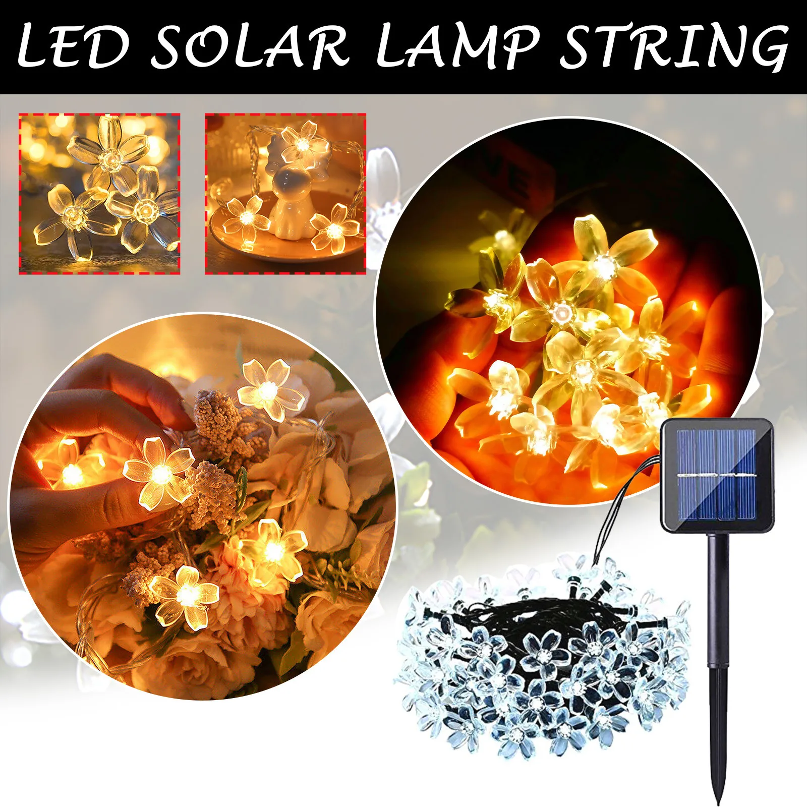 

Valentines Day Banners for The Home Light Blossoms Garden Flower String Light Light Flashing Decoration Shape String Solar Led