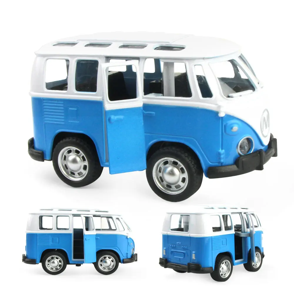 1:36 Die-casting Alloy Car With Music And Light Can Open The Door Car Model High Simulation Pull Back Function Children Bus Toy images - 6