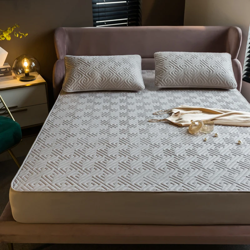 

Стеганный хлопковый наматрасник ZHENXISHUSHIMOXI, защита от клещей