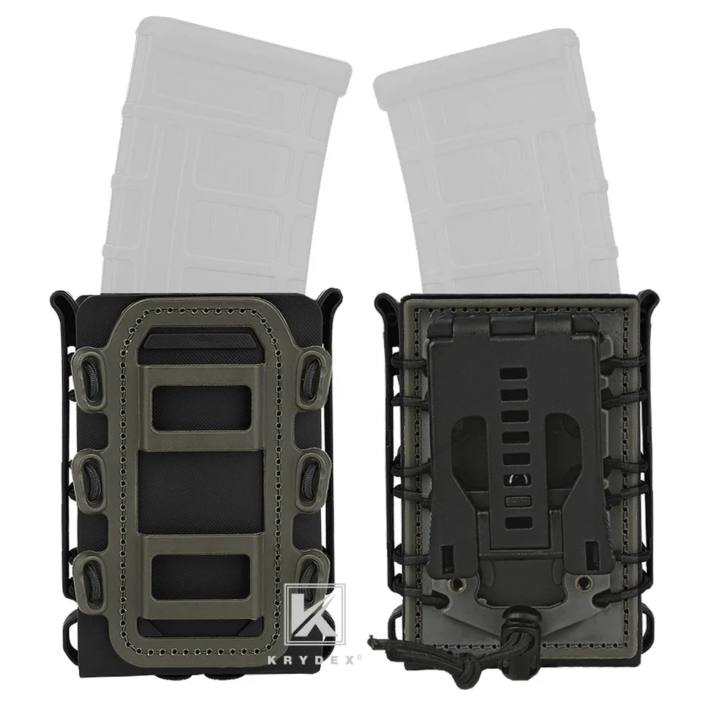 

KRYDEX Molle Pistol 5.56/7.62mm Mag Military Magazine Pouch Holster Fastmag With Belt Clip And Molle Soft Shell Mag Pouch Soft