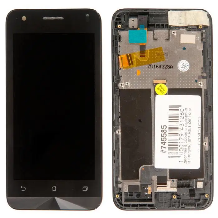 Дисплей в сборе с тачскрином (модуль) для Asus ZenFone C (ZC451CG) чёрный - купить по выгодной