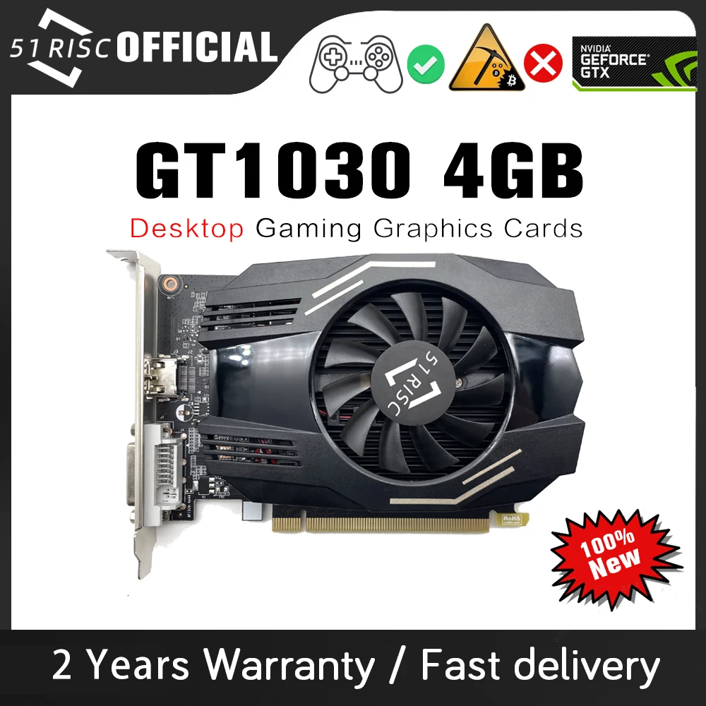 

SHELI 51RISC GeForce GT1030 4G GT 1030 14nm 4GB 64 bit NEW Video Cards GPU Desktop CPU Motherboard