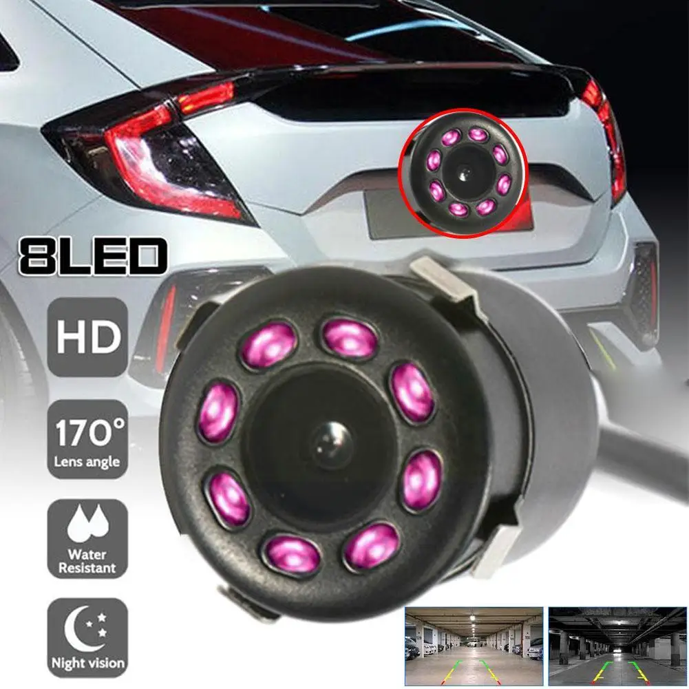 

Reverse Camera Rearview Car Infrared Night Vision 8LED Auto CCD Degree Reversing 170 Parking Video HD Car Waterproof Monito H2X8