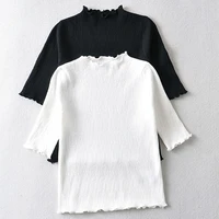 maxdutti basic harajuku tshirt camisetas verano mujer 2022 women short fashion solid simple elastic summer t shirt women tops