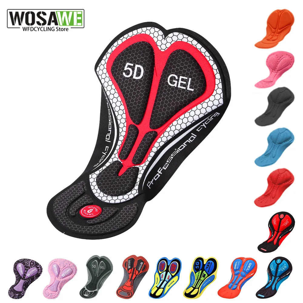 

WOSAWE Men Cycling Gel Pad 5D Shockproof Pink Cushioned Pad Women Breathable Hole Riding Base Cushion Moto Silicone Gel Pad