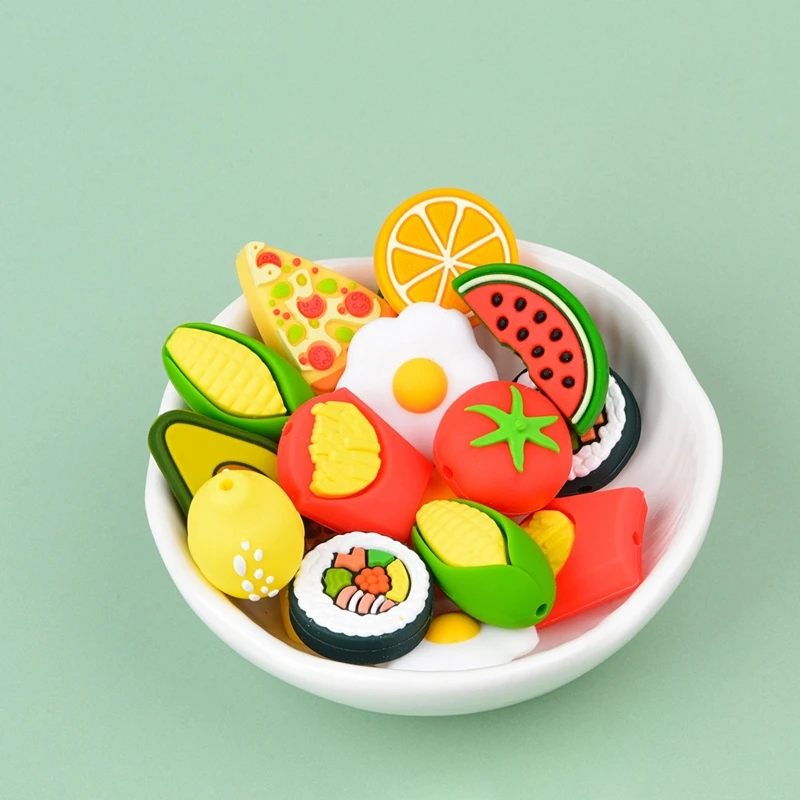 

Cartoon Animal Fruit Leaf Shape Baby Teether Silicone Beads Soother Molar Teething Nursing Toy for Newborn Infant Shower Gifts