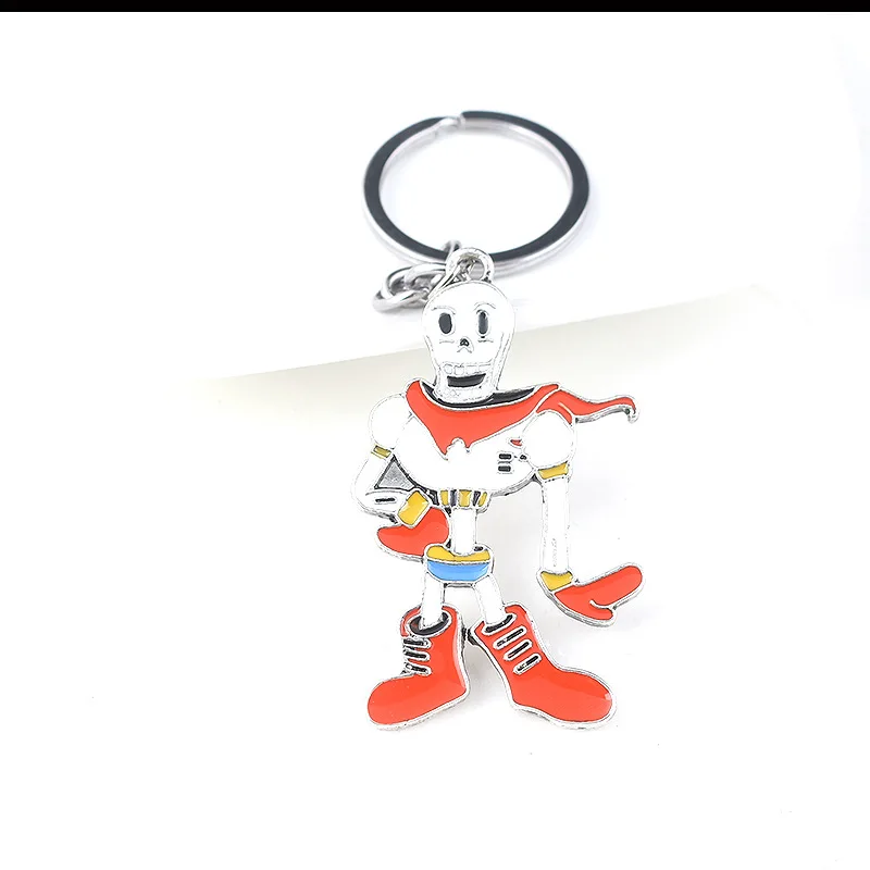 

Game Undertale Sans Papyrus Cute Figure Logo Keychains High Quality Panda Skull Pendants Men Boy Kids Toys Bag Keyring