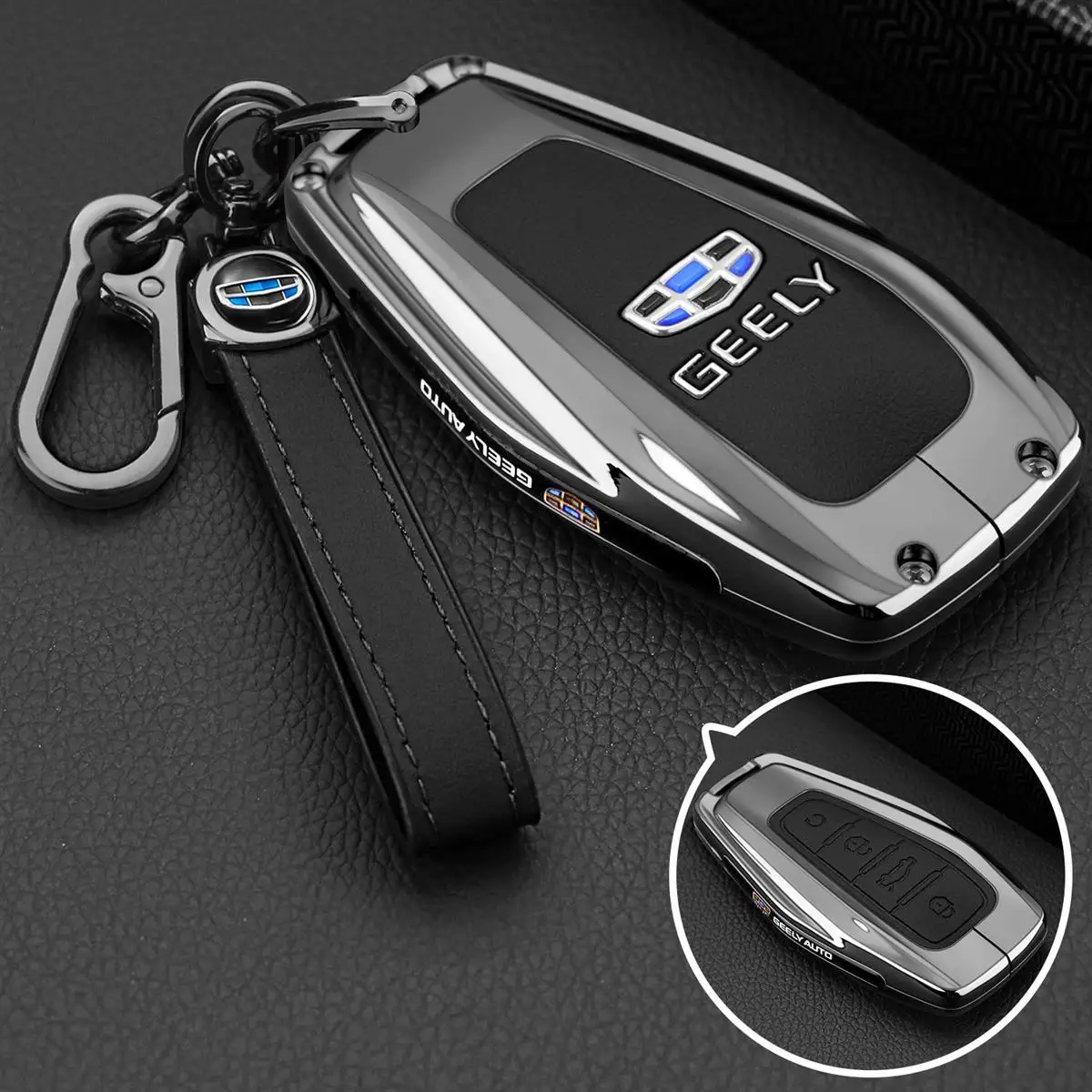 

Чехол для автомобильного ключа из цинкового сплава для Geely Monjaro Montero Monroe, брелок для ключей с дистанционным управлением, защитный чехол, держатель корпуса, аксессуары для брелоков