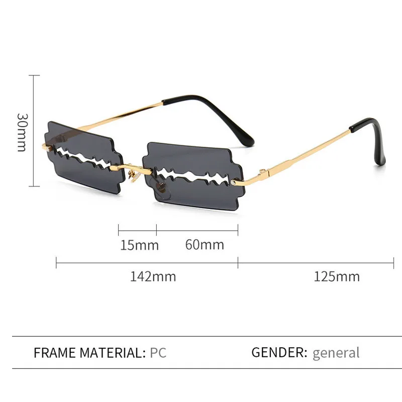 Солнцезащитные очки без оправы для мужчин и женщин уникальные винтажные