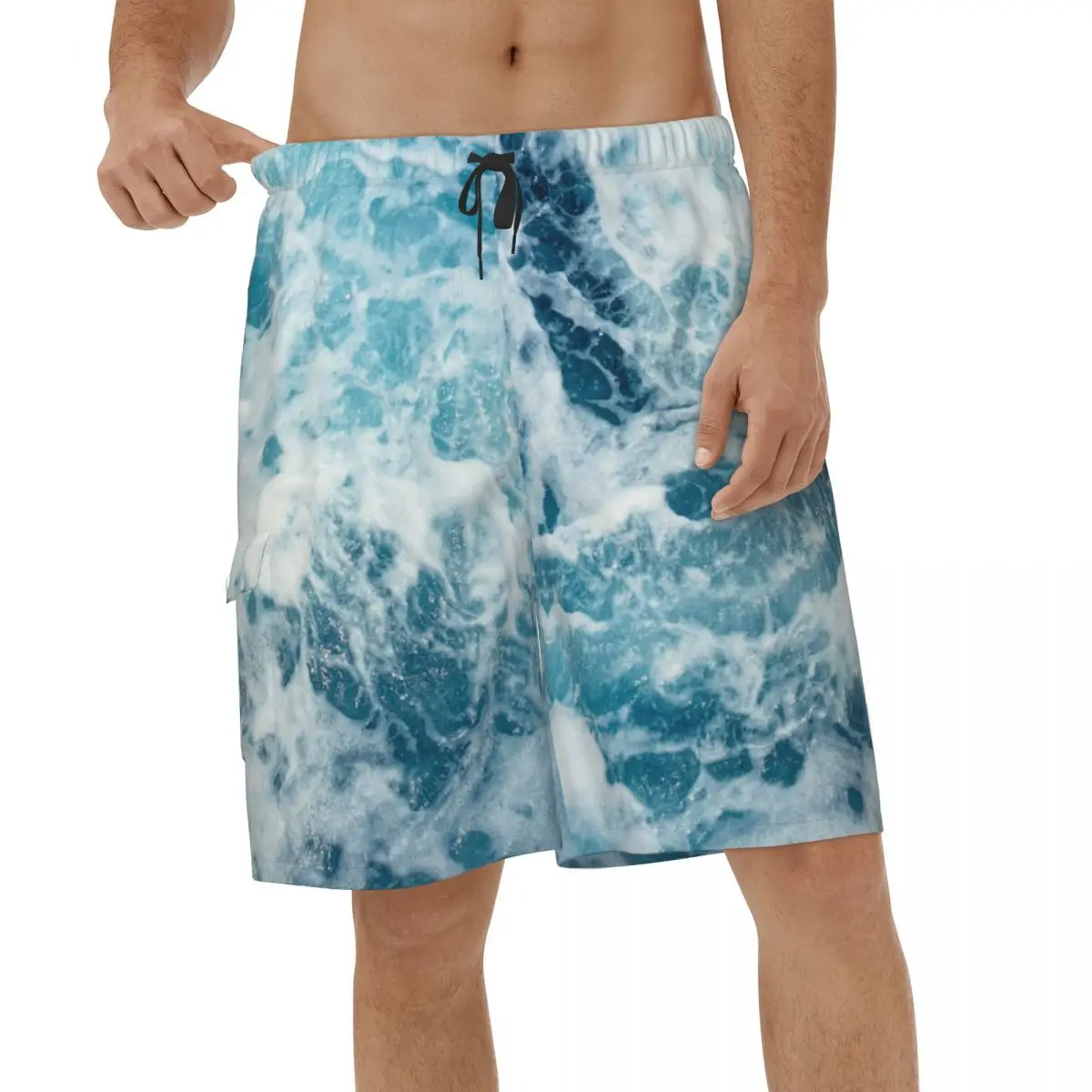 Мужские пляжные шорты с морскими волнами в океане спортивные короткие штаны