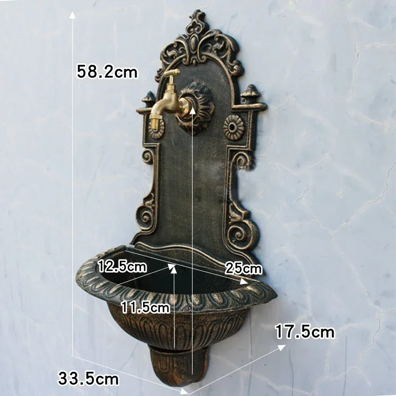 Античная Золотая чугунная настенная раковина для дома и сада домашний декор
