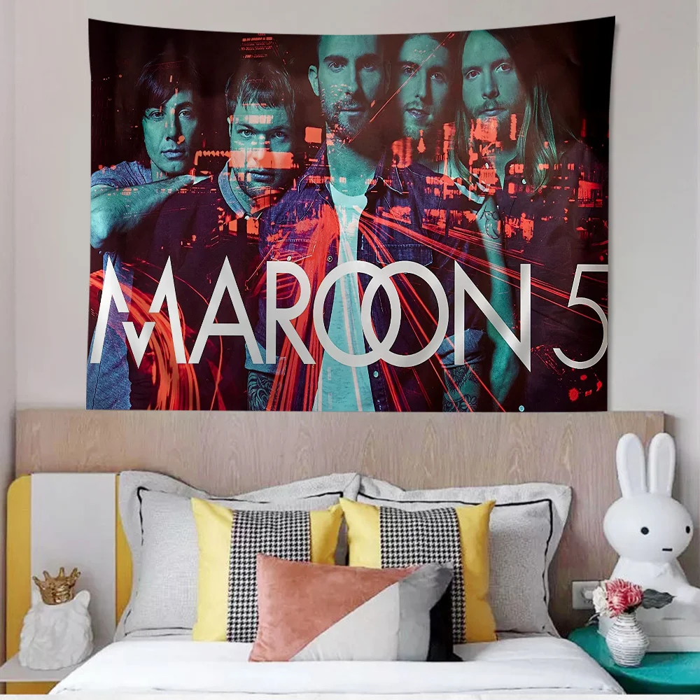 M-Maroon 5 DIY Wall Tapestry Hippie Flower Carpets Dorm Decor Art
