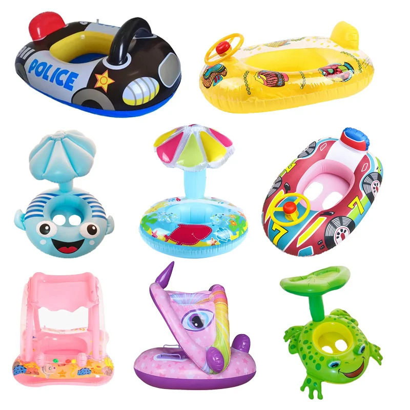 

Baby Swim Ring Seat Floating Sun Shade Toddler Swim Circle Funny Inflatable Games Pool Bathtub Beach Party Inflatable Toys