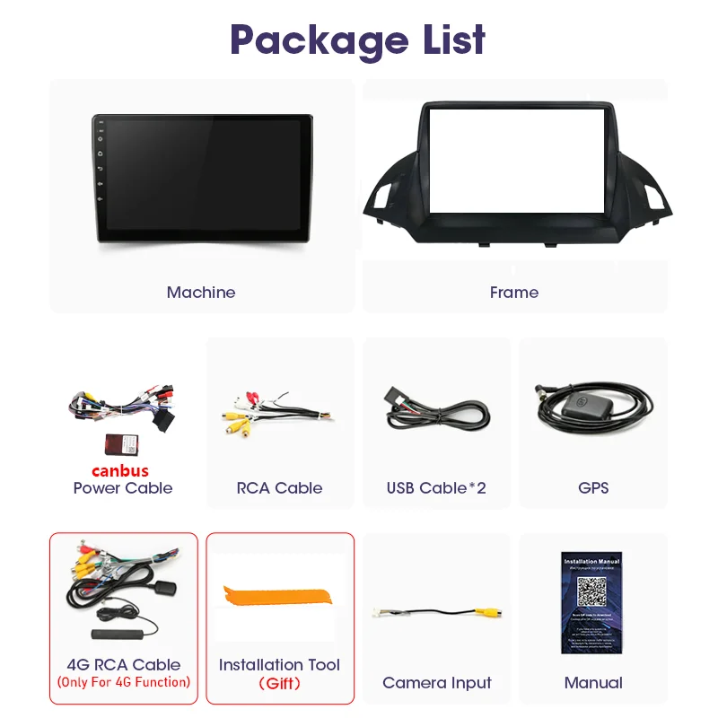 Srnubi 2 Din Android Car Radio For Ford C-MAX Kuga 2 Escape 3 2012 - 2019 Multimedia Player Navigation GPS Carplay Head Unit 4G images - 6