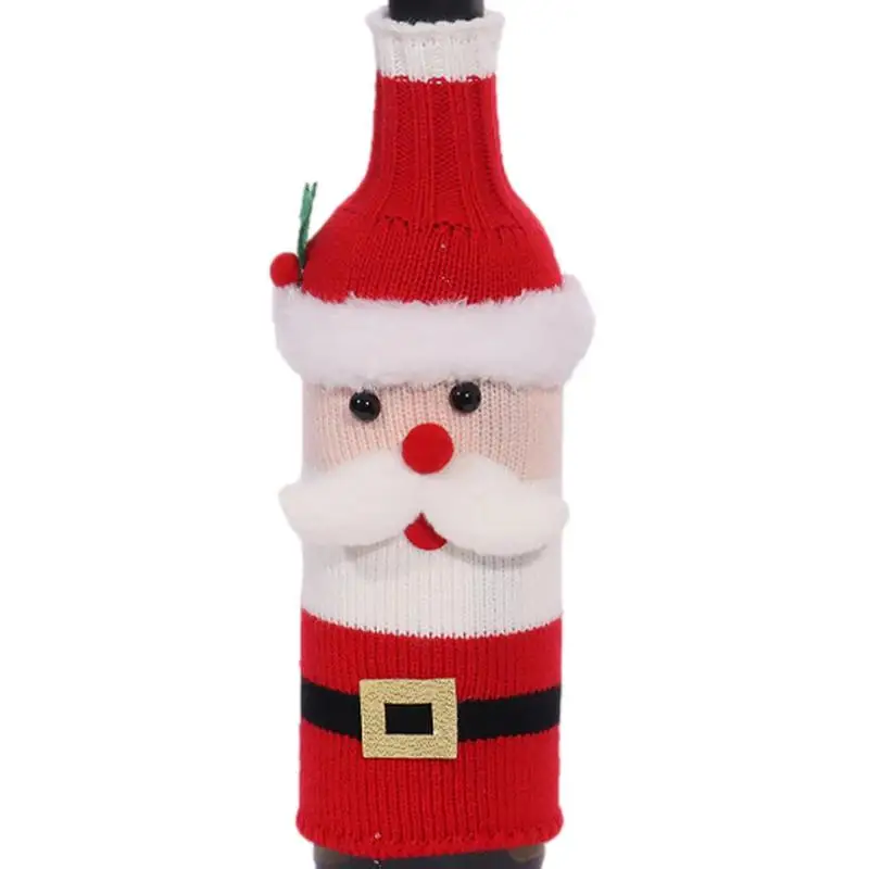 Свитер для бутылки вина ручной работы рождественский вязаный чехол мягкий с