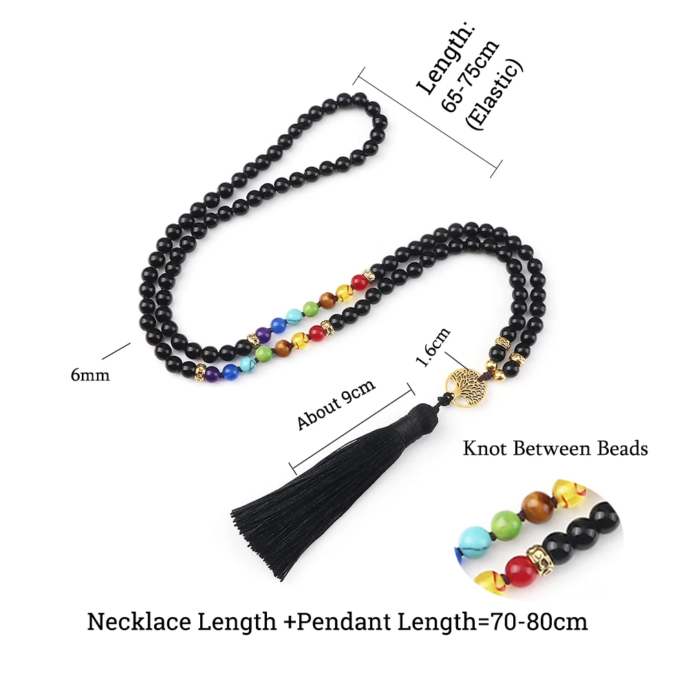 Новинка чакра 6 мм полированная планета Длинная кисточка подвеска браслет из