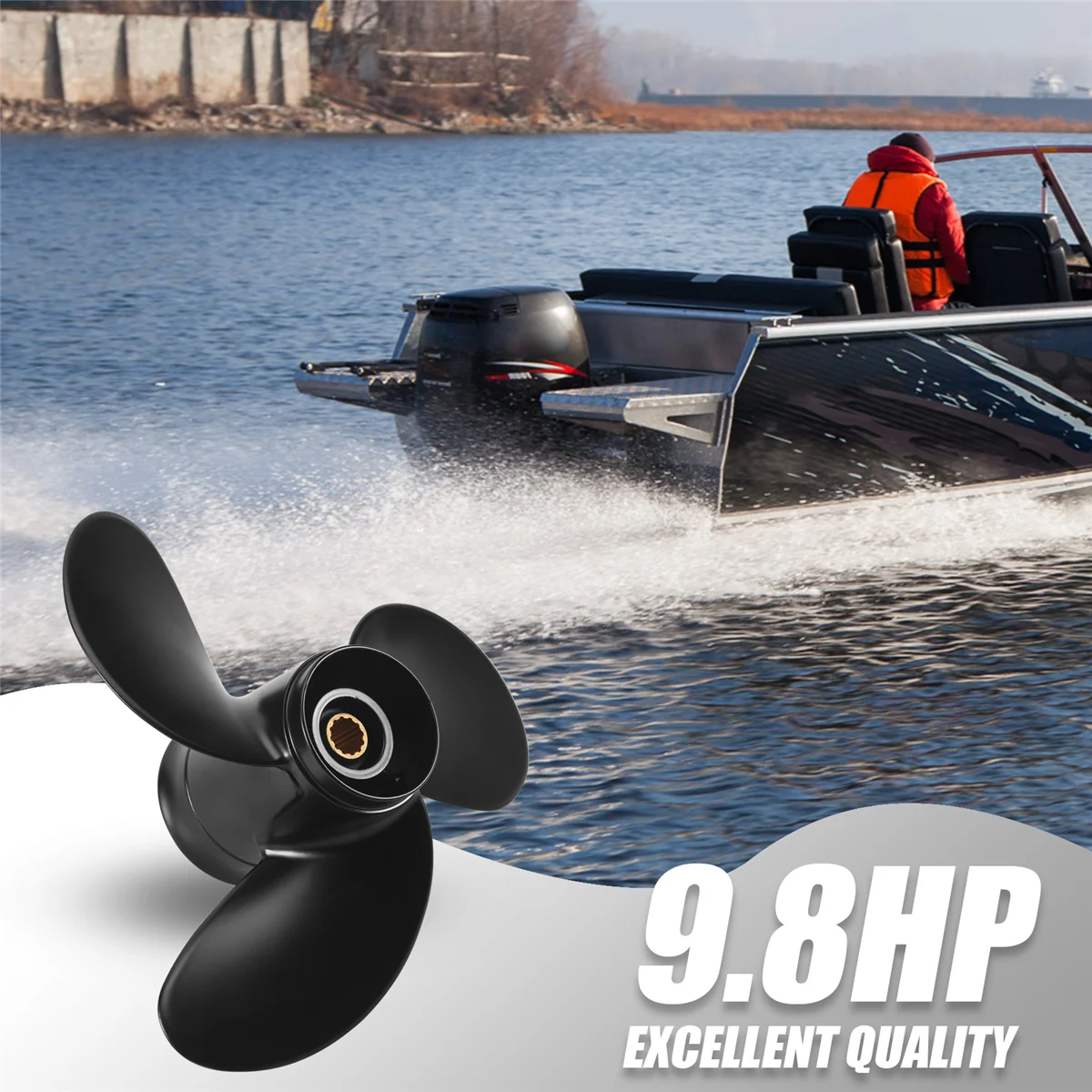 Черный лодочный подвесной пропеллер 8 9*8 5 для 2-тактного 9-дюймового лодки из