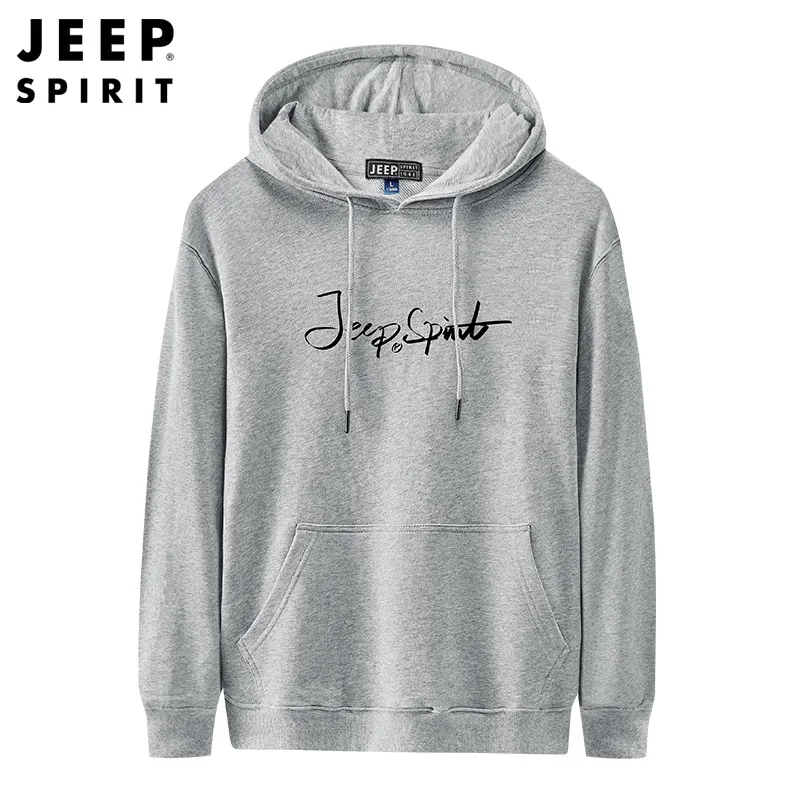 

JEEP SPIRIT new spring and autumn men hooded sweater casual loose sports sweater fashion all-match comfortable long-sleeved top