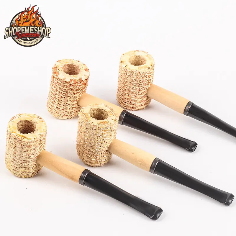 

SHOREWE Original Corn Cob Tobacco Pipe As Healthy Cigarette Filter Eco-friendly Smoking Pipe Straight Best Type Gift for Men