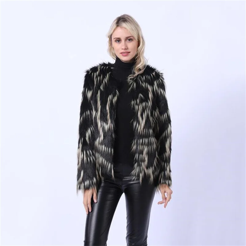 Autumn faux fur leather jacket womens warm short fur leather coat women slim jackets winter thicken fashion b543