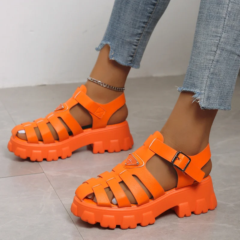 

Foam Rubber Sandals 2022 New Summer Women Wedge Heel Chunky Heel Ladies Luxury Sports Flat Platform Strap Beach Sandals sapato