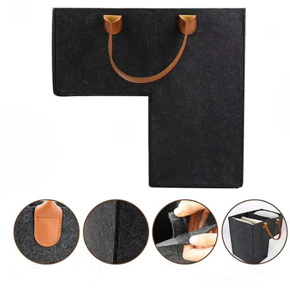 

Stair Basket with Handles Premium Felt Staircase Baskets for Carpeted and Wooden Stairs Stair Storage Organizer