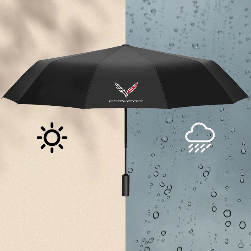 

110cm Windproof Double Automatic Folding Umbrella Car Luxury Large Umbrellas for Corvette C1 C2 C3 C4 C5 C5 C6 C7 C6-R C8