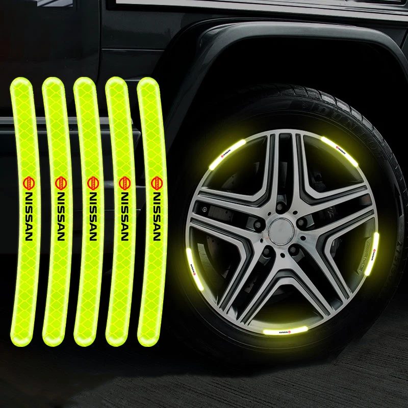 

Car Wheel Hub Reflective Car Sticker Night Driving Tire Sticker For Nissan NISMO Tiida Teana Skyline Juke X-trail Almera Qashqai