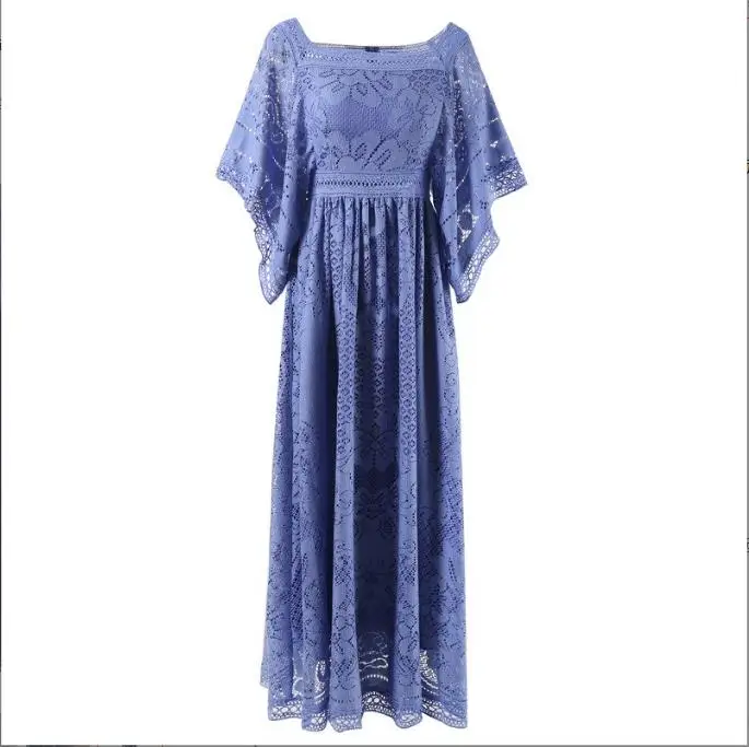 

Женская одежда в европейском и американском стиле, Новинка лета 2023, плиссированное платье с квадратным вырезом, рукавом «летучая мышь» и вырезами