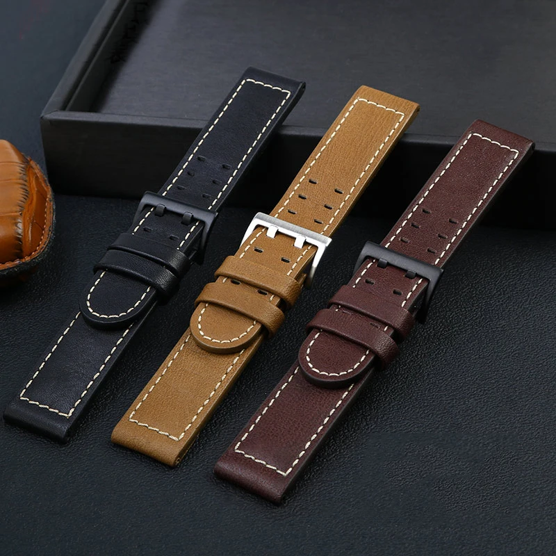 Genuine Leather jazz Watch strap For Hamilton Khaki aviation H77616533 H70615733 field Men's WatchBand  Military Style