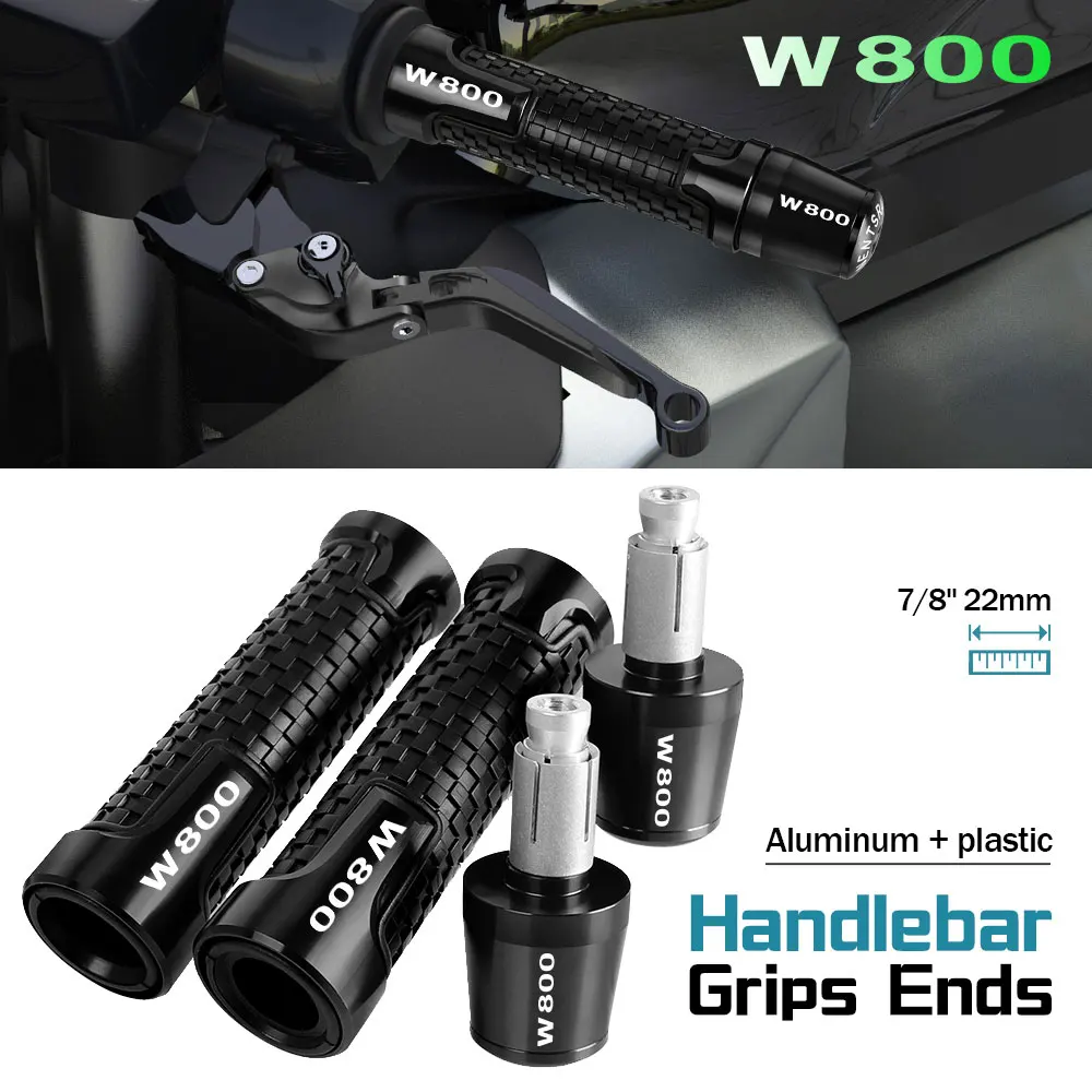 

7/8'' 22mm Motorcycle Handle Grips Handlebar Grip Ends Plug FOR KAWASAKI W800 W800SE W800 SE 2012 2013 2014-2016