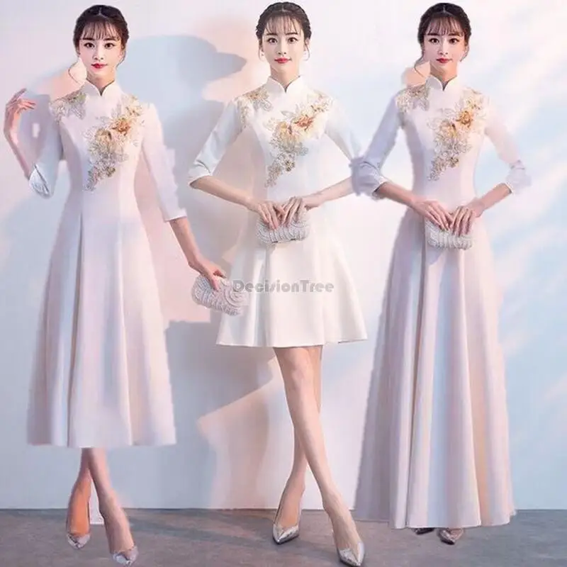 

2022 new improved qipao dress chinese style women elegant party wedding long qiapo cheongsam dress size s-5xl