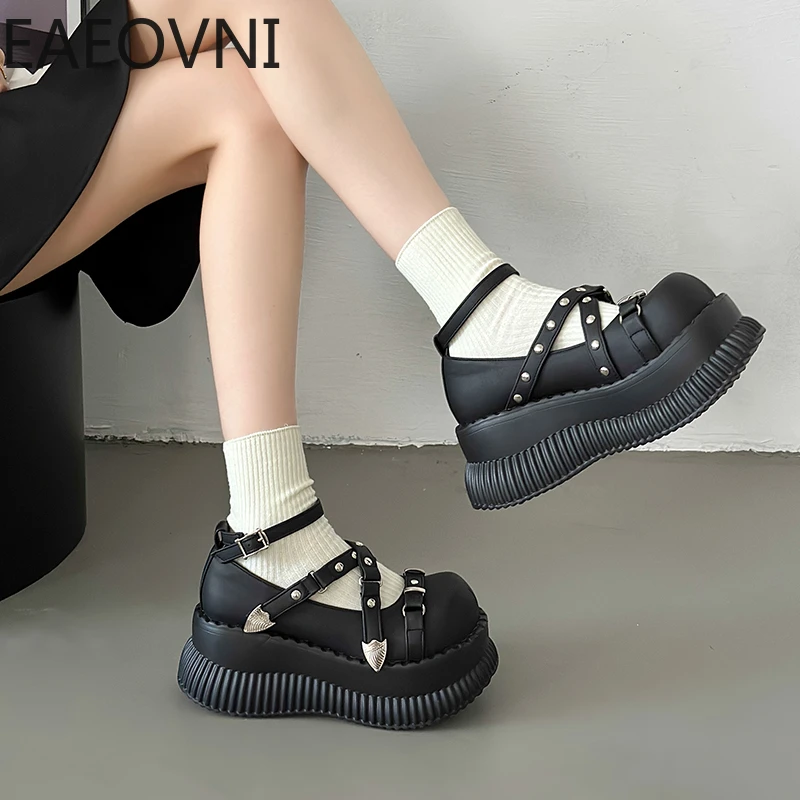 

Platform Lolita Mary Janes Shoes Women Fashion Shallow Pumps Women's Girls Thick Bottom Shoes for Woman