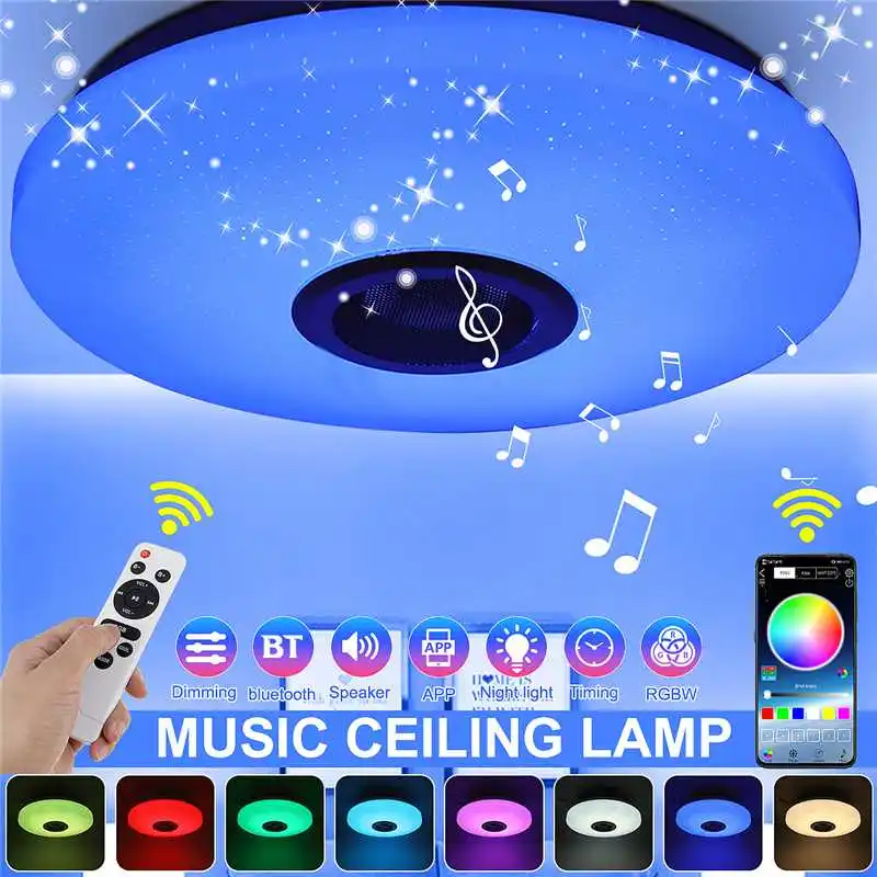 

Smart LED Ceiling Lamp Remote APP Control RGB Dimmable Bluetooth Music Lights Household Living Room Bedroom Lighting Fixture